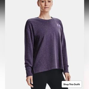NWT Under Armour Women XL Purple Rival Fleece Oversize crew